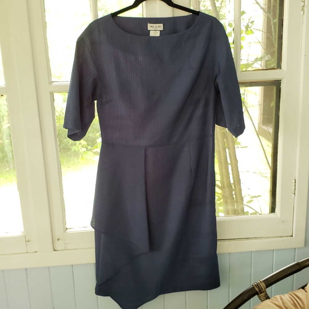 Paul and Joe Navy Wool Pinstripe Dress